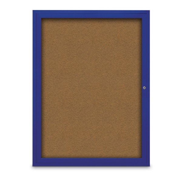 United Visual Products Slim Enclosed Corkboard, 18"x24", Bronze Alum Frame/Forbo UVEB1824-BRONZE-FORBO